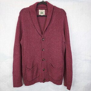 O'Hanlon Mills Cardigan Sweater Men's L Cotton Shawl Collar Button Grandpa Cabin